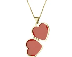 Zawieszka z żółtego złota z diamentem - puzderko - serce - 0,01 ct - próba 585