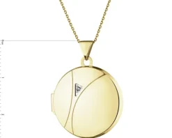 Zawieszka z żółtego złota z diamentem - puzderko - 0,005 ct - próba 375