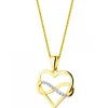 Zawieszka z żółtego złota z diamentami - serce, nieskończoność - 0,01 ct - próba 585