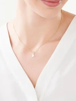 Zawieszka z żółtego złota z diamentem - litera I - 0,004 ct - próba 375