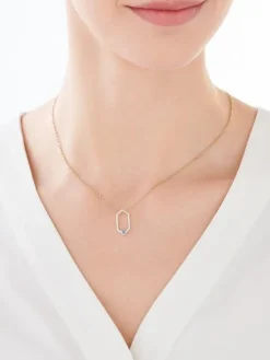 Zawieszka z żółtego złota z diamentami i szafirem - próba 375