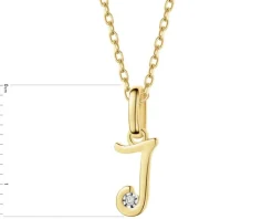 Zawieszka z żółtego złota z diamentem - litera J - 0,003 ct - próba 375