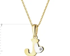 Zawieszka z żółtego złota z diamentem - litera J - 0,004 ct - próba 375