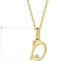Zawieszka z żółtego złota z diamentem - litera D - 0,003 ct - próba 375