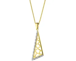 Zawieszka z żółtego złota z diamentami - 0,05 ct - próba 585
