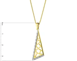 Zawieszka z żółtego złota z diamentami - 0,05 ct - próba 585