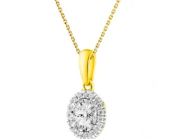 Zawieszka z żółtego złota z diamentami - 0,23 ct - próba 585