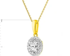 Zawieszka z żółtego złota z diamentami - 0,23 ct - próba 585