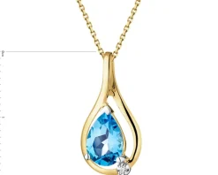 Zawieszka z żółtego złota z diamentem i topazem - próba 375