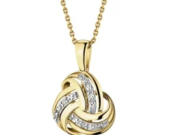 Zawieszka z żółtego złota z diamentami - 0,01 ct - próba 375