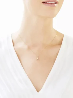 Zawieszka z żółtego złota z diamentem - litera A - 0,004 ct - próba 585