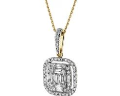 Zawieszka z żółtego złota z diamentami - 0,50 ct - próba 585