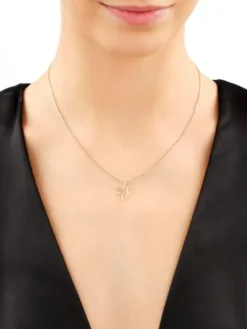 Zawieszka z żółtego złota z diamentem - koliber - 0,004 ct - próba 585