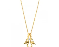 Zawieszka z żółtego złota z diamentem - aniołek - 0,003 ct - próba 585