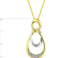 Zawieszka z żółtego złota z diamentami - 0,09 ct - próba 585