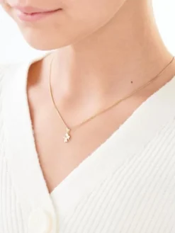 Zawieszka z żółtego złota z diamentem - aniołek - 0,003 ct - próba 585