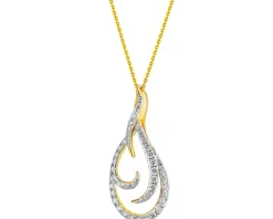 Zawieszka z żółtego złota z diamentami - 0,52 ct - próba 585