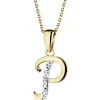 Zawieszka z żółtego złota z diamentem - litera P - 0,003 ct - próba 375