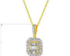 Zawieszka z żółtego złota z diamentami - 0,35 ct - próba 585