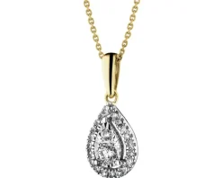 Zawieszka z żółtego złota z diamentami - 0,15 ct - próba 585