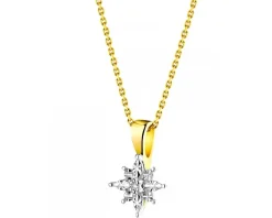 Zawieszka z żółtego złota z diamentem - gwiazda - 0,005 ct - próba 375