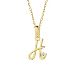 Zawieszka z żółtego złota z diamentem - litera H - 0,003 ct - próba 375