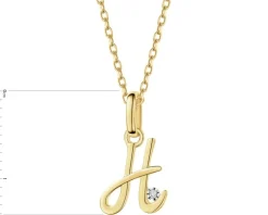Zawieszka z żółtego złota z diamentem - litera H - 0,003 ct - próba 375