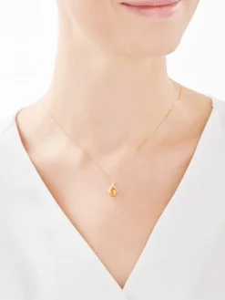 Zawieszka z żółtego złota z diamentami i cytrynem - próba 375