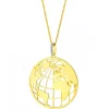 Zawieszka z żółtego złota z diamentami - kula ziemska - 0,01 ct - próba 375