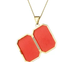 Zawieszka z żółtego złota z diamentem - puzderko - 0,005 ct - próba 585