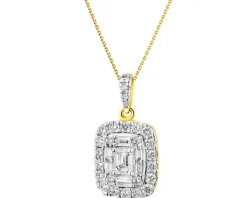 Zawieszka z żółtego złota z diamentami - 0,72 ct - próba 585