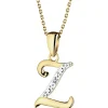 Zawieszka z żółtego złota z diamentem - litera Z - 0,003 ct - próba 375