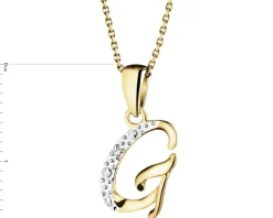 Zawieszka z żółtego złota z diamentem - litera G - 0,003 ct - próba 375