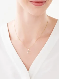 Zawieszka z żółtego złota z diamentem - litera G - 0,003 ct - próba 375