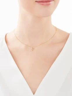 Zawieszka z żółtego złota z diamentem - wróżka - 0,003 ct - próba 375