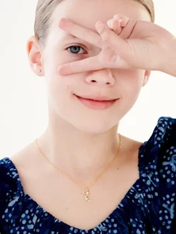 Zawieszka z żółtego złota z diamentem - wróżka - 0,003 ct - próba 375