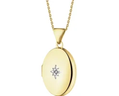 Zawieszka z żółtego złota z diamentem - puzderko - 0,005 ct - próba 375