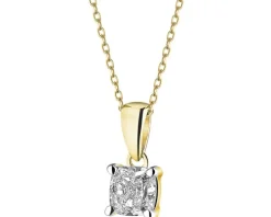 Zawieszka z żółtego złota z diamentem - 0,50 ct - próba 585