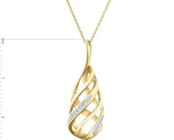 Zawieszka z żółtego złota z diamentami - 0,04 ct - próba 585