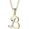 Zawieszka z żółtego złota z diamentem - litera B - 0,003 ct - próba 375