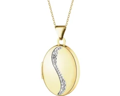 Zawieszka z żółtego złota z diamentem - puzderko - 0,005 ct - próba 375