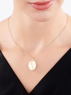 Zawieszka z żółtego złota z diamentem - puzderko - 0,005 ct - próba 375