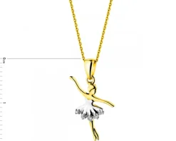 Zawieszka z żółtego złota z diamentami – baletnica - 0,01 ct - próba 375