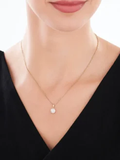 Zawieszka z żółtego złota z diamentami - 0,15 ct - próba 585