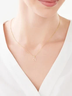 Zawieszka z żółtego złota z diamentem - litera H - 0,003 ct - próba 585