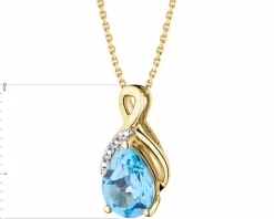 Zawieszka z żółtego złota z diamentami i topazem - próba 375