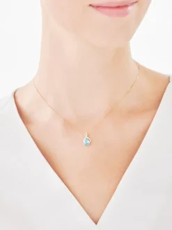 Zawieszka z żółtego złota z diamentami i topazem - próba 375