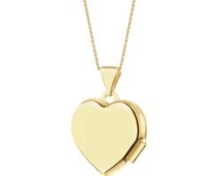 Zawieszka z żółtego złota z diamentem - puzderko - serce - 0,005 ct - próba 375