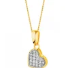Zawieszka z żółtego złota z diamentami - serce - 0,04 ct - próba 585