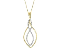 Zawieszka z żółtego złota z diamentami - 0,03 ct - próba 375